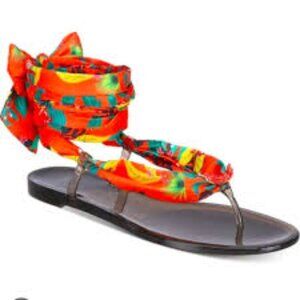 NWT I.N.C. International Concepts Women's Malanaf Scarf Tie-up Thong Sandals
